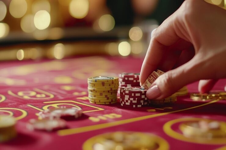 Live dealer roulette and baccarat table view